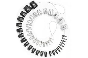 MIUCOGUIER Nut and Bolt Thread Checker, Thread Checker Standard and Metric, Bolt Size and Thread Gauge, 45 Male/Female Identifier Gauges (24 Inch & 21 Metric)