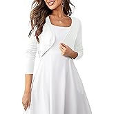 U.Vomade Women's Cropped Cardigan Bolero Shrug Open Front Sweater Long Sleeve S-XL