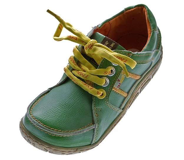 TMA Leder Damen Halb Schuhe Comfort Sneakers Used Look Grün Eyes Gr. 36
