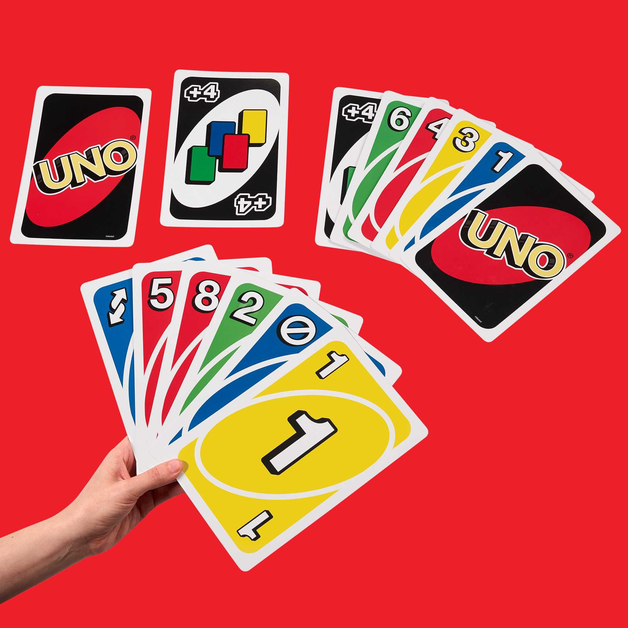 Mattel Games UNO Giant Kartenspiel für die ganze Familie, mit 108 übergroßen Karten und Anleitung, tolles Geschenk für Kinder ab 7 Jahren, GRL91 2