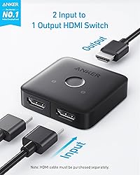 Anker HDMI Switch, 4K@60Hz HDMI Switcher, 2 in 1