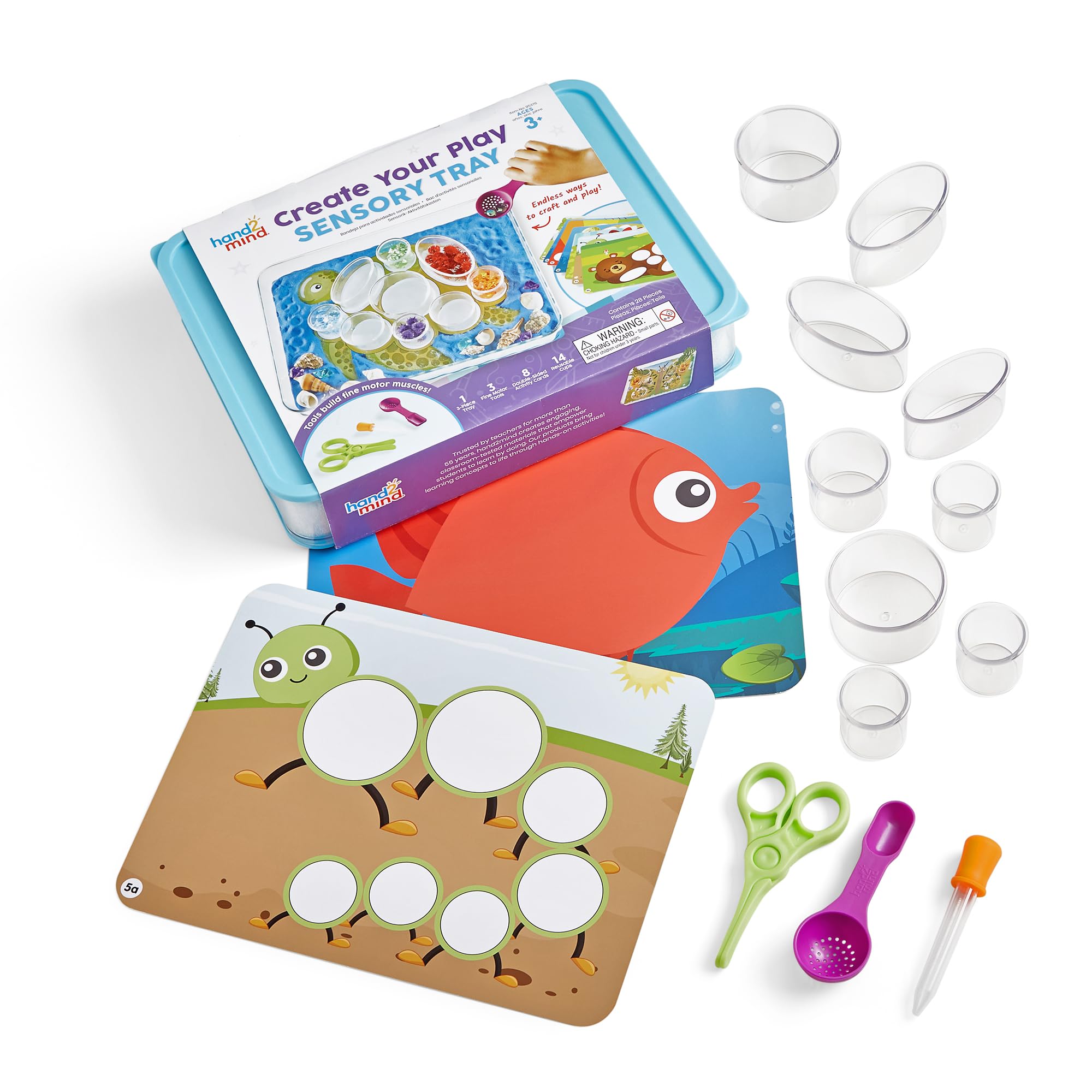 Learning Resources Create Your Play Sensory Tray, Loose Parts Play, Fine Motor Skills Toys For 3 Year Old, Scissor Skills, Occupational Therapy Tools, Sensory Trays With Lids