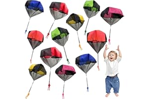 Jgalnim 12PCS Parachute Toy,Tangle Free Outdoor Flying Parachute Men,Outdoor Hand Throw Parachute Flying Toys for Easter Basket Stuffers Spring Children's Day Kids Party Favors,6 Colors