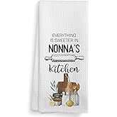 NOQL Nonna's Kitchen Towels and Dishcloths, Nonna Gifts, Grandma Gifts for Mothers Day, Nonna, Nonna Drying Cloth Hand Towels Tea Towels for Bathroom Kitchen, 16×24 Inches