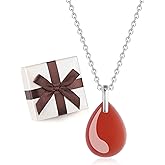 COAI 925 Sterling Silver Necklace for Women, Teardrop Pendant Crystal Necklace for Women