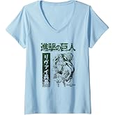Women's Attack on Titan Season 3 Levi Kanji Gradient AOT Anime V-Neck T-Shirt