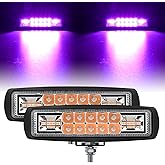 Nilight 2 PCS 6 Inch 60 W Purple LED Light Pods Spot Flood Combo Beam | Off Road Driving Decoration Neon Hunting Lighting for 12V 24V ATV UTV Pickup Truck Tractor