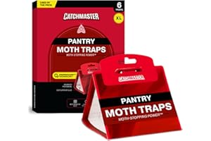Catchmaster Pantry Moth Traps with Premium PheroGuard Technology – XL, Extra-Strength Glue – Odorless, Kids and Pet Safe – Traps & Eliminates Moths – Protects Pantry, Cabinets & Food Storage – 6-Pack