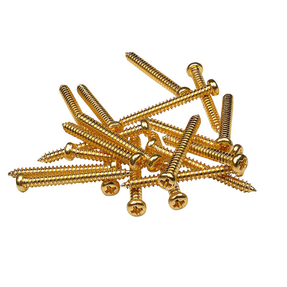 Musiclily Basic 2,6x26mm Metal Metric Thread Guitar Pickup Wood Mounting Screws for Single Coil/Humbucker Pickups, Gold(Set of 20)