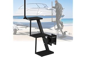 Neorexon 3-Step Boat Trailer Steps, 400LBS Capacity, Universal Fit, Anti-Slip Mat & Handrail, Easy Assembly