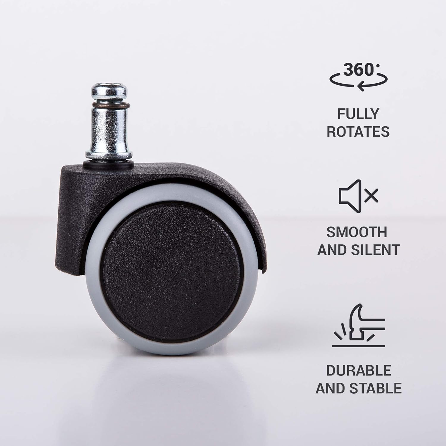 (for 2 Chairs) 50 mm Rubber Chair Wheels Office Chair Castors