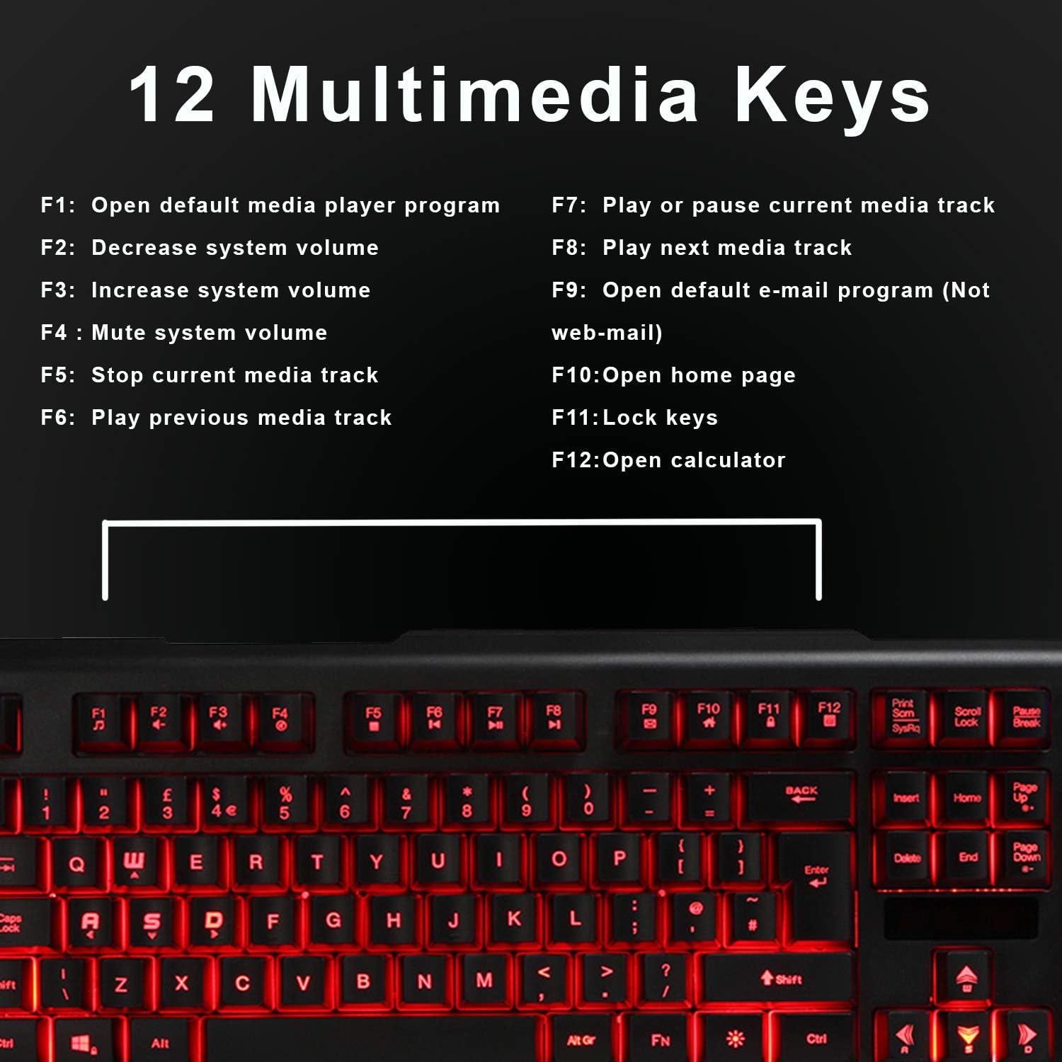 CiT Avenger Illuminated USB Keyboard and Mouse (Black), Kbmscitavenger - Image 5