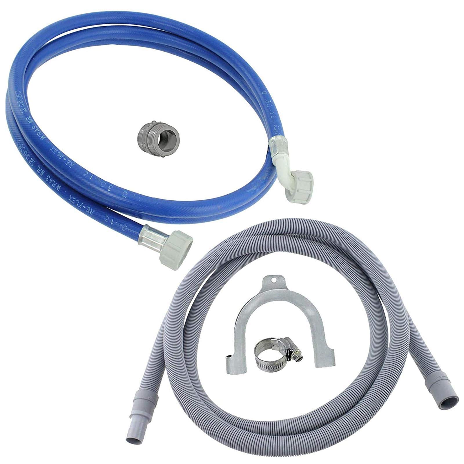 First4spares Universal Fill Water Pipe and Drain Hose Extension Kit for Beko Washing Machines (2.5m)