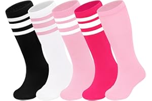 Sarfel 5 Pairs Kids Soccer Socks Toddler Soccer Socks Youth Football Sock Girls Softball Accessory Boys Baseball Sock Cotton
