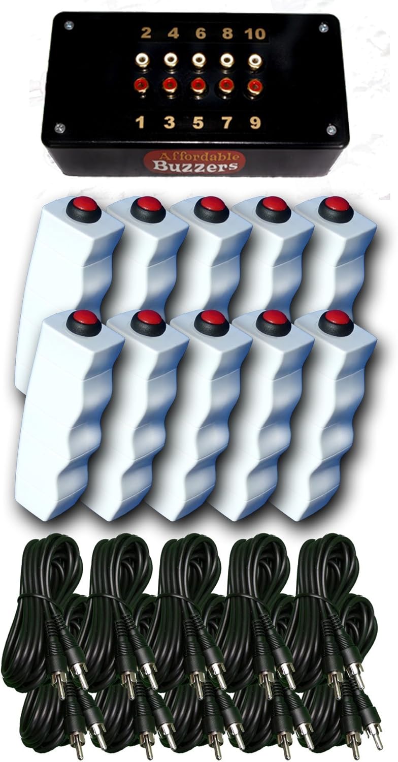 10-player携帯型ブザークイズゲームシステムwith 10 'ケーブルfor Windows ( MacバージョンAvailable – 詳細Separateリスト)