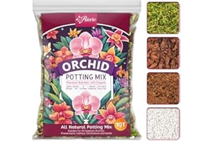 Riare 1QT Orchid Potting Mix for Repotting- Orchid Repotting Kit Include Moss, Pine Bark, Perlite, Coco Peat- Premium Orchid Soil Medium for Indoor Potted Plants Root Ventilation & Expanding