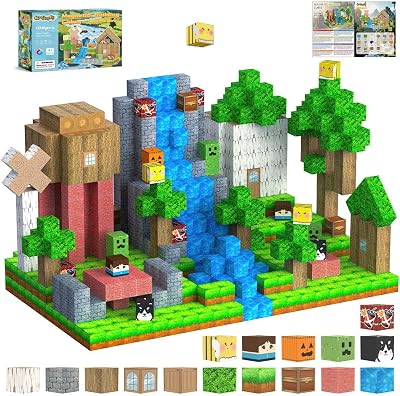 Hishoptoy 108P Magnetic Building Blocks Country House Nature Educational Toy