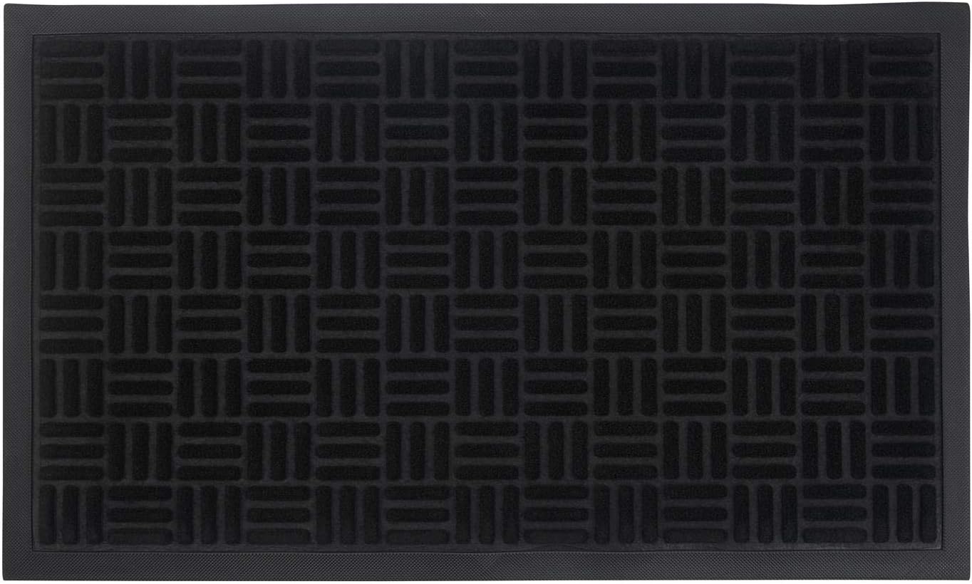 Vinsani® Front Door, Outdoor Anti Slip Entrance Mat Black 45 x 75cm