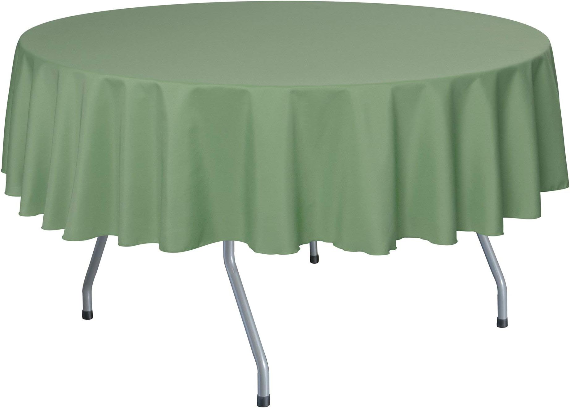Ultimate Textile72-Inch Round Polyester Linen Tablecloth Sage Green