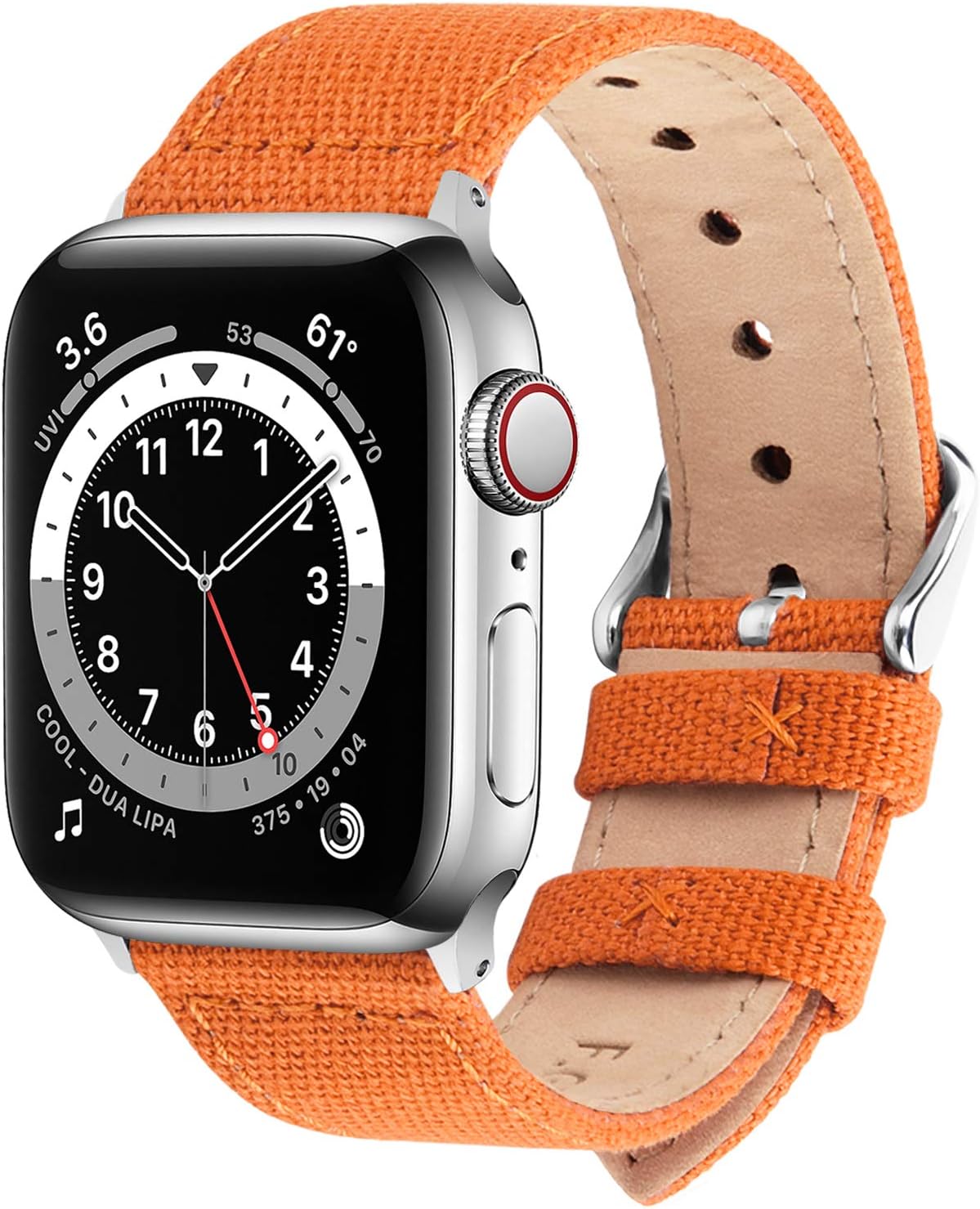 Fullmosa Compatible Apple Watch Band 38mm 40mm 42mm 44mm, 8 Colors Canvas Style for iWatch Strap Compatible with Apple Watch Series 4/5/6/SE (40mm) Series 3/2/1 (38mm),38mm 40mm Pumpkin Orange