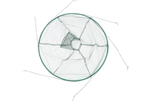 jojofuny Foldable Shrimp Fishing Net 80cm Diameter White Open-top Collapsible Fishing Trap Assorted Style