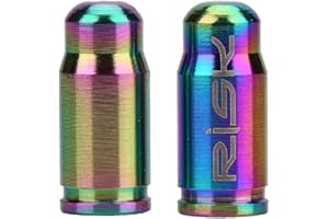 Valve, 2pcs Road Mountain Bike Dust TC4 Alloy Bike Tire Valve Dust Covers for Inner Tube Gas Nozzle (Colorful)