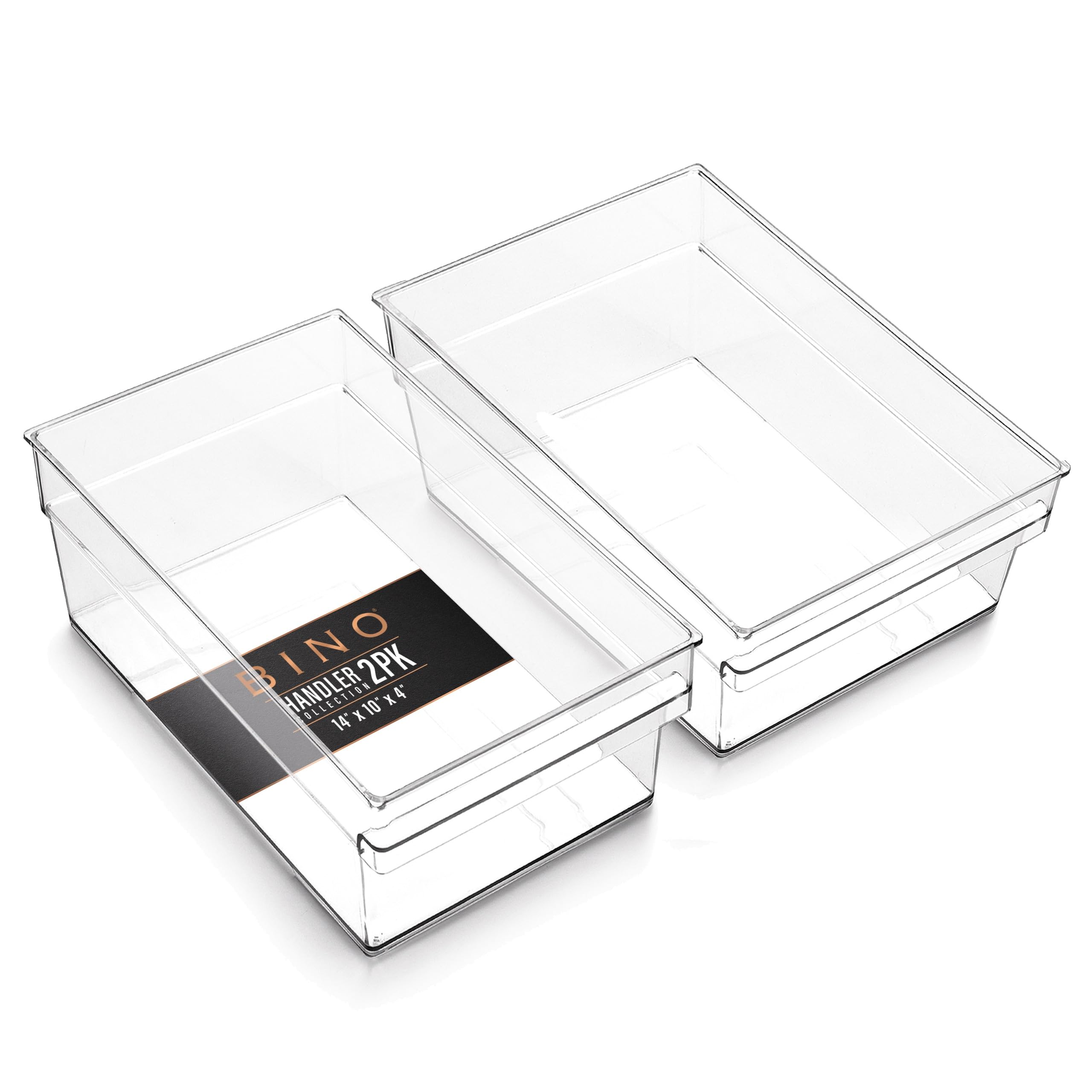 Photo 1 of BINO | Plastic Storage Bins, X-Large | THE HANDLER COLLECTION | Multipurpose Organizer Bins | Kitchen Pantry Organizers and Storage | Clear Containers for Organizing Home | Freezer Organizer