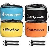 Gociean RV Hose Storage of 4 Pack, RV Accessories Storage Bag with 4 Storage Straps for Sewer Hoses/Fresh Water Hoses/Electri