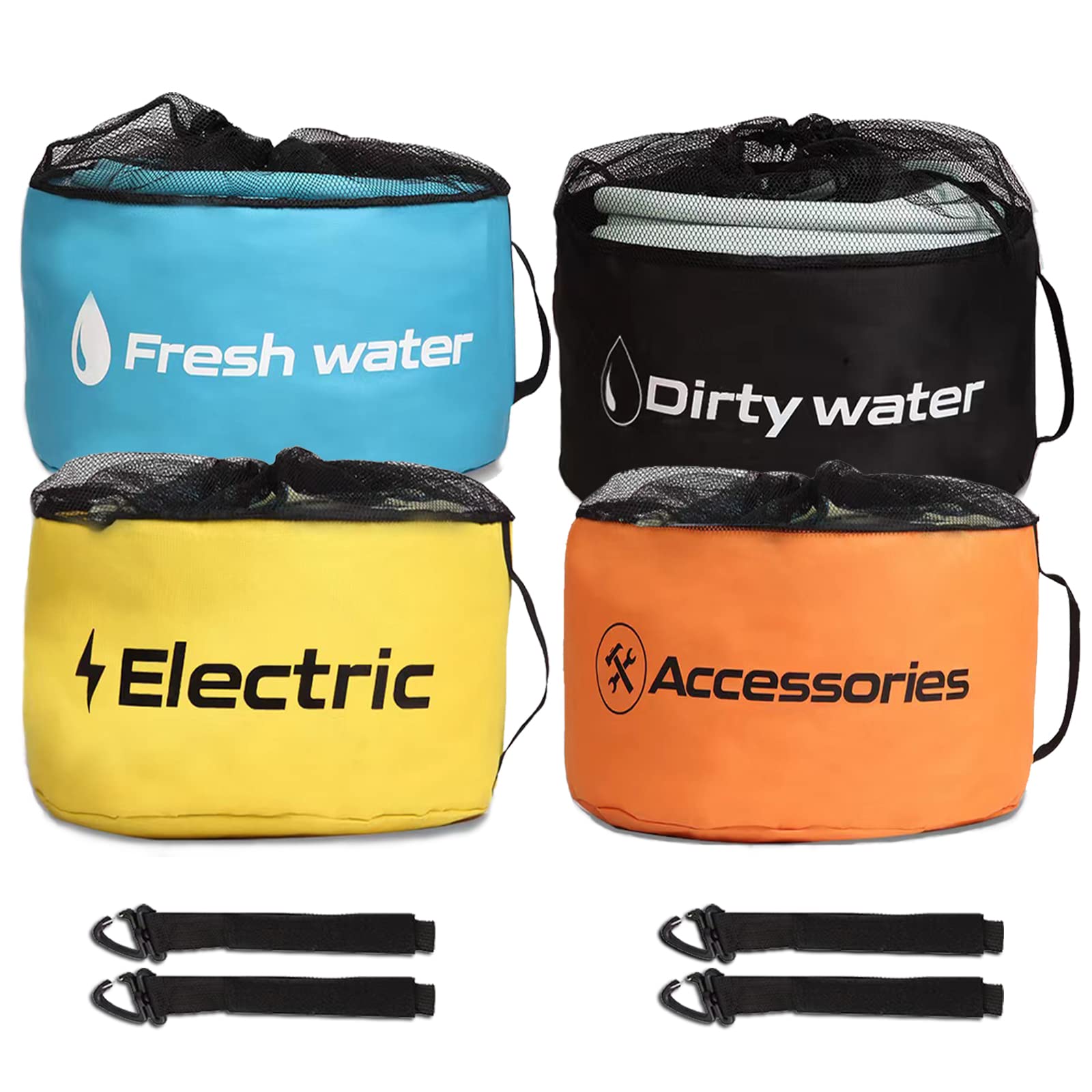 Photo 1 of Gociean RV Hose Storage of 4 Pack, RV Accessories Storage Bag with 4 Storage Straps for Sewer Hoses/Fresh Water Hoses/Electrical Cords/Camper Tools Accessories