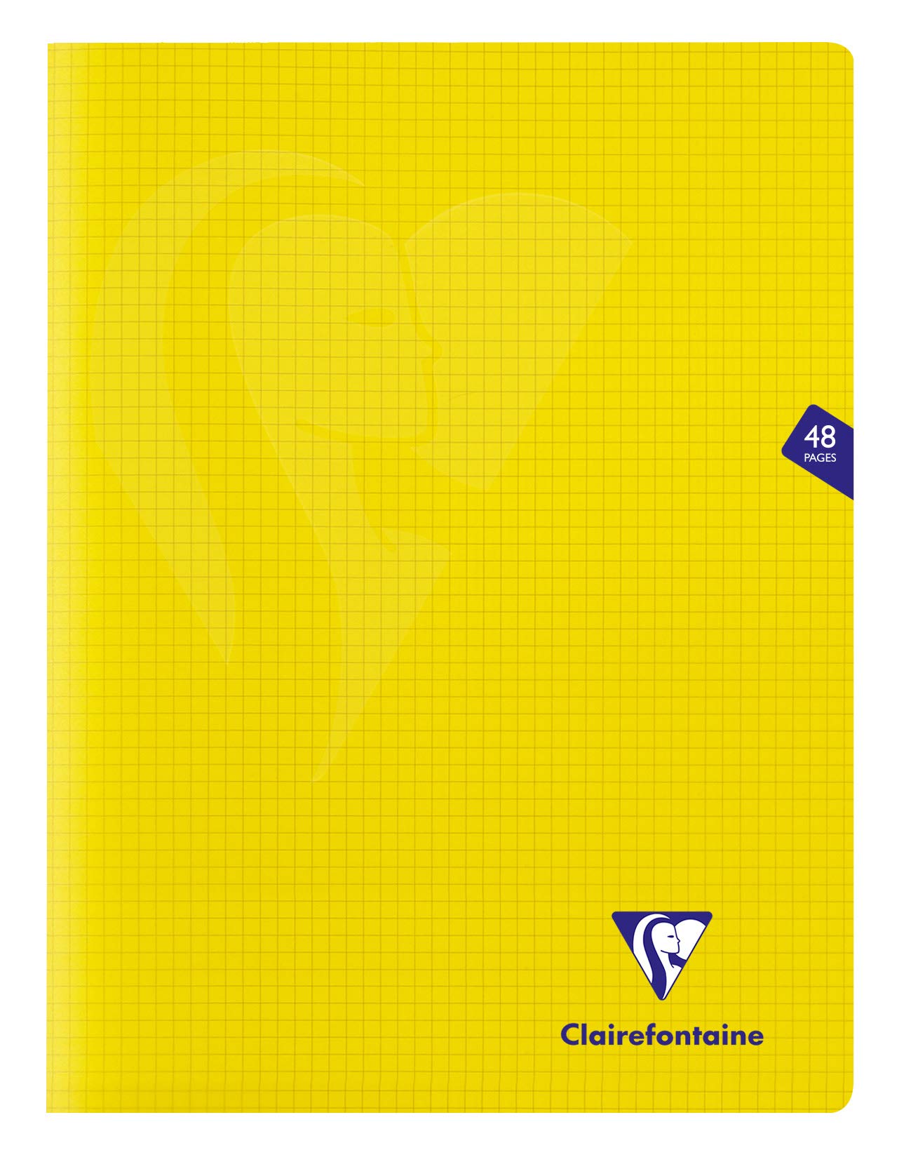 Clairefontaine 343312C - One Set of 10 Yellow Mimesys Stapled Notebooks - Dimensions: 24x32 cm - 48 Small Squares Pages - White Paper 90 g - Polypro Cover