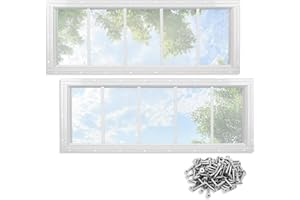 BBTEQEKN 2 Pack Shed Window, 11.6" W x 30.5" L, Flush Mount Window with Tempered Glass, Household Windows with Srews for Shed