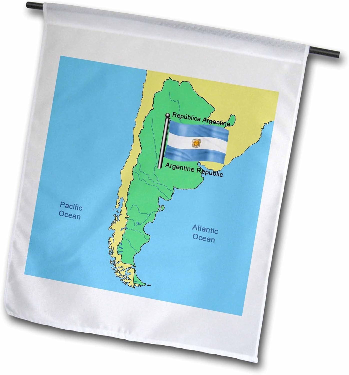 Amazon Com 3drose Fl 51724 1 Flag And Map Of Argentina With The Republic Of Argentina Printed In Both English And Spanish Garden Flag 12 By 18 Inch Garden Outdoor