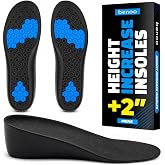 Height Increase Insoles for Men (+2 inch) Discreet Shoe Lifts, All Day Comfort, Shock-Absorbent Gel, Trim to Fit Inserts for Most Sneakers &amp; Shoes, Confidence Boosters (Mens 6.5-8)