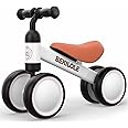 BEKILOLE Balance Bike Toys for 1 Year Old Boy Gifts, 12-24 Month Toddler Balance Bike, No Pedal 4 Silence Wheels&Soft Seat First Riding on Toys, One Year Old Boy Birthday Gifts, White & Brown