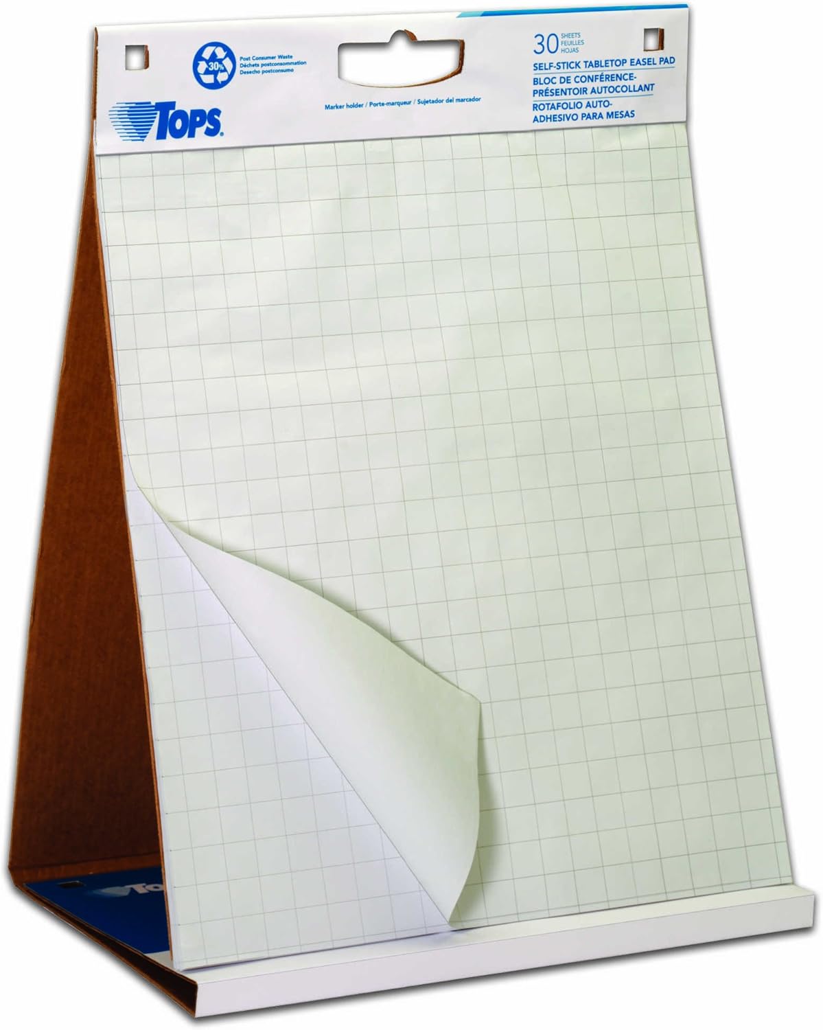 TOPS Easel Pad with Tabletop Easel, 30 Self Stick Sheets, White, 22 x 23 Inches (79250) : Office Products