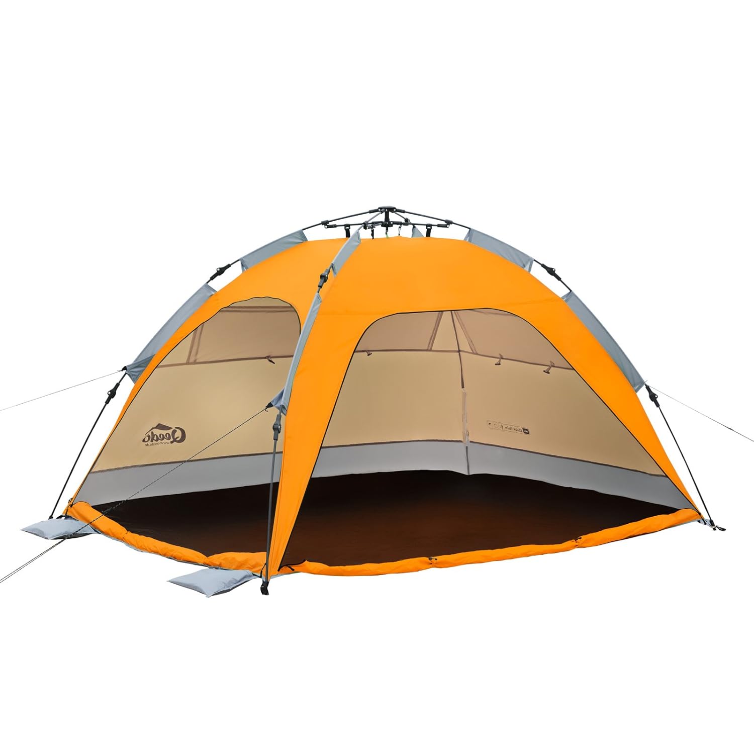 Qeedo Quick Palm Beach Tent, Sun Shelter (QuickUpSystem) with UVProtection (UV80) orange