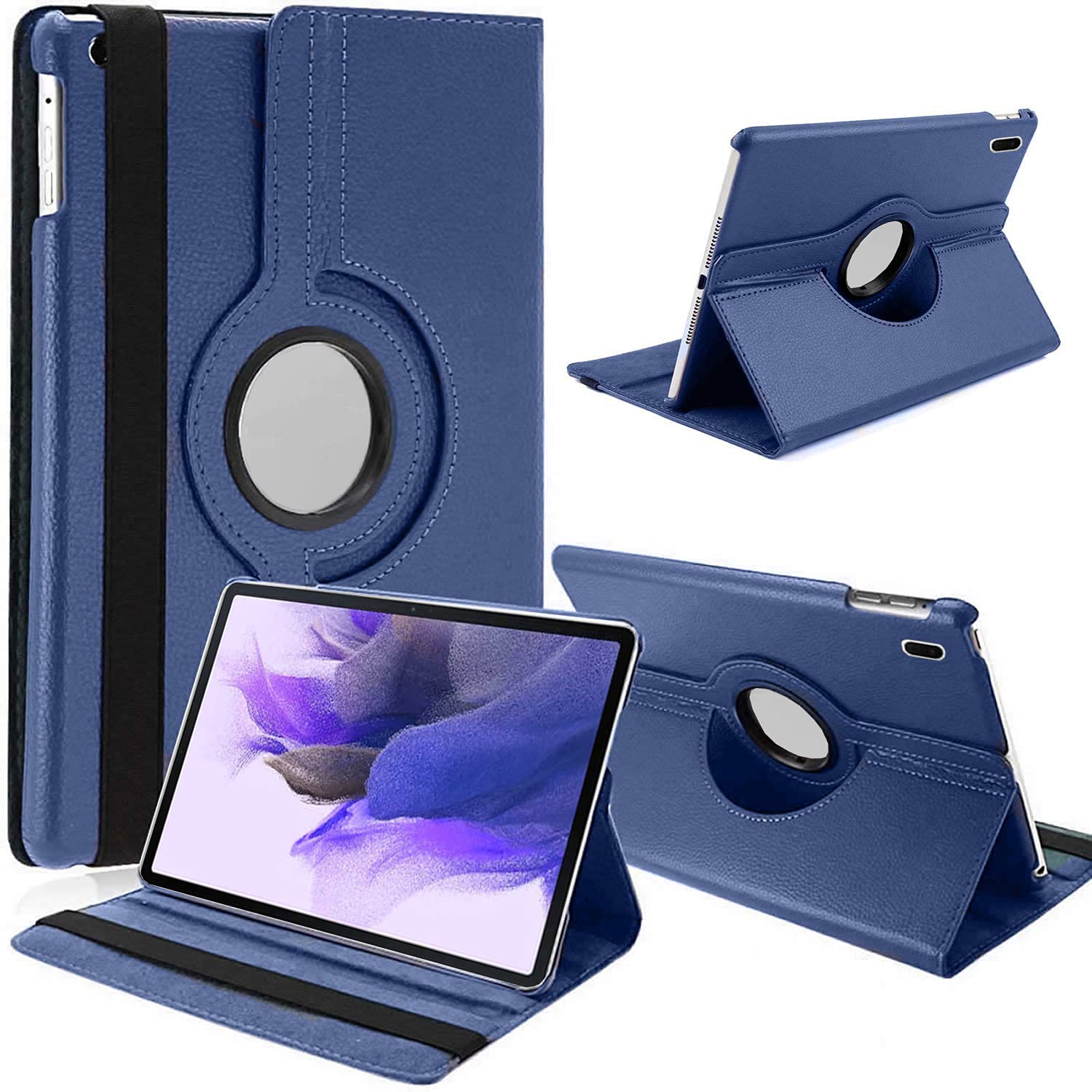 KP TECHNOLOGY Case for Galaxy Tab S8 Plus 12.4" 2022 / Galaxy Tab S7 FE 12.4" 2021, Leather Smart Folio 360 Case for Samsung Galaxy Tab S7 FE/Samsung Galaxy S8 Plus 12.4" Tablet (BLUE)