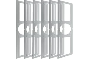 OhLectric Recessed LED Light Plate - Slim Light Kit Bracket - New Construction Light Mounting Plate with Notches - Steel, Pack of 6 (26" Rough-in Plate for 6" Recessed LED) - OL-48065