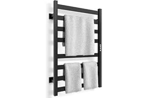 Colliford Towel Warmer, Towel Heater Rack for Bathroom, 8-bar Electric Towel Dryer Wall-Mounted Plug-in Bath Heater, 201 Stai