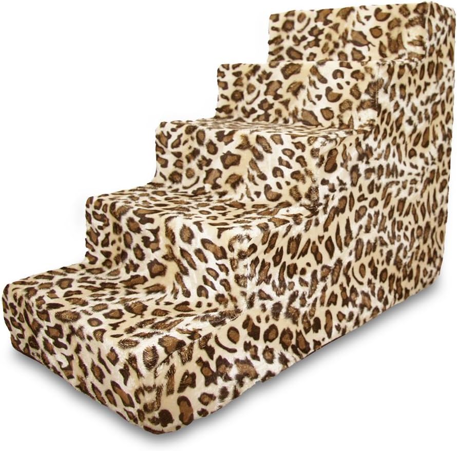 Best Pet Supplies ST225T-L Foam Pet Stairs/Steps, 5-Step, Animal Print : Pet Supplies