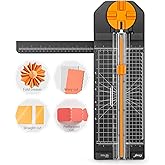 Ecraft 4-in-1 Paper Cutter - 12" Paper Trimmer Multi-Function Scrapbooking Tool with Straight, Wave, Perforated & Creasing Bl