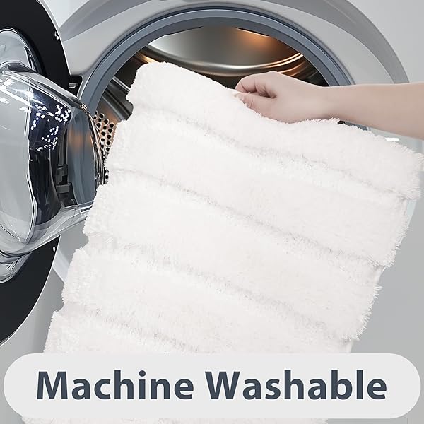 DOMUSTEX WASHABLE BATHROOM RUG 30″ X 46″, EXTRA SOFT BATH MAT, ABSORBENT AND NON SLIP BATH RUG FOR SHOWER, BATHTUB, SINK, FLOOR