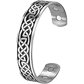 TEAMER Celtic Knot Bracelet Stainless Steel Norse Viking Celtic Knot Cuff Bangle Antique Silver Black Health Care Bracelet for Men