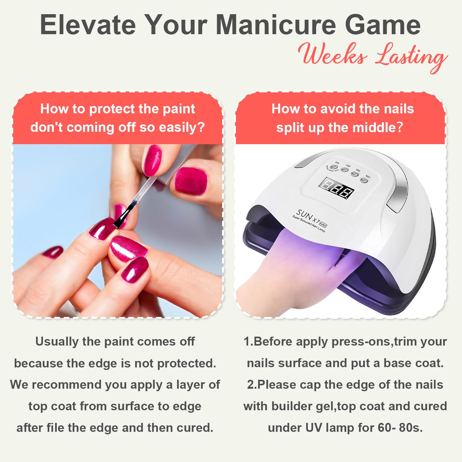 KQueenest 30 Pcs Baby Pink Press on Nails Short Medium Square Fake Nails Acrylic, Reusable Short Coffin False Nails Set, Varied Sizes Solid Color Press ons for Women Daily Wear - Image 6