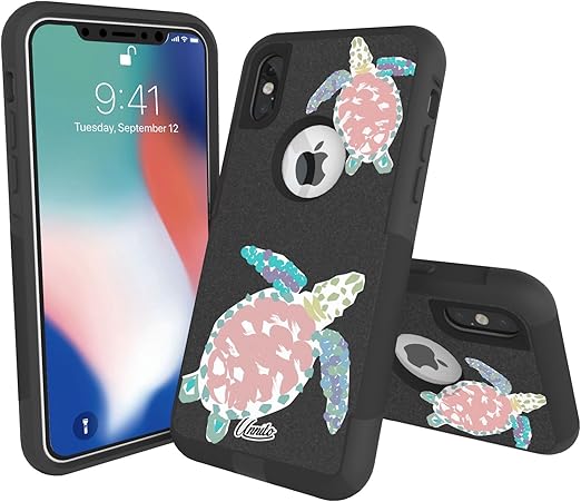 Amazon Com Unnito Iphone X Case Commuter Case For Iphone 10 Case Hybrid Slim Cover With Hard Shell And Soft Inner Layer For Apple X Iphone 10 Black Case Kona Sea Turtles
