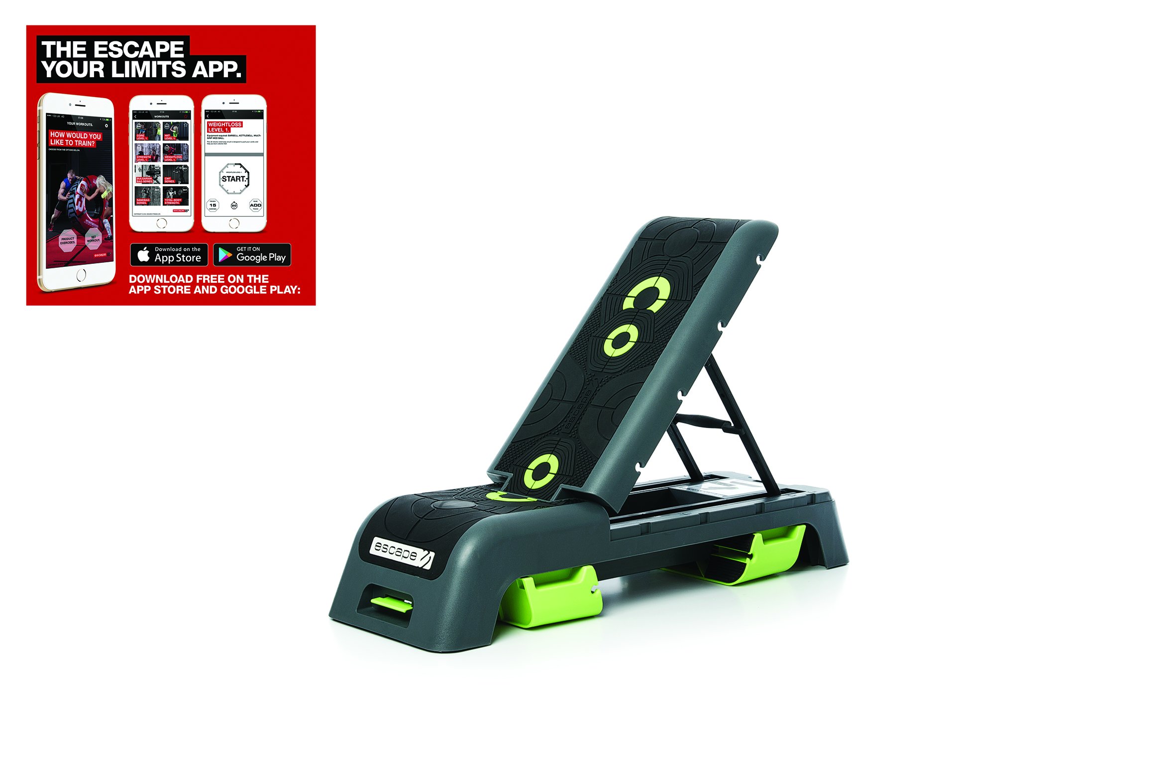 Escape Fitness Deck V2.0 Workout Platform or Adjustable Bench Black
