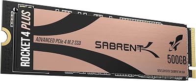 SABRENT M.2 NVMe SSD 500GB Gen4 7000MB/s PCIe 4.0 Rocket 4 Plus