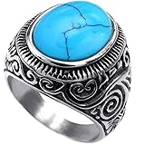 Men's Classic Vintage Turquoise Biker Stainless