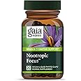 Gaia Herbs Nootropic Focus - Brain & Cognitive Support Supplement to Help Maintain Healthy Concentration* - with Saffron, Lemon Balm & Spearmint - 20 Liquid Phyto-Capsules (Up to 10-Day Supply)