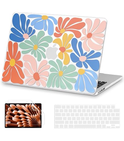 MacBook Air 15 Zoll Hülle Mit Blumenmuster – Für Modelle 2023-2025, Inkl. Tastaturabdeckung